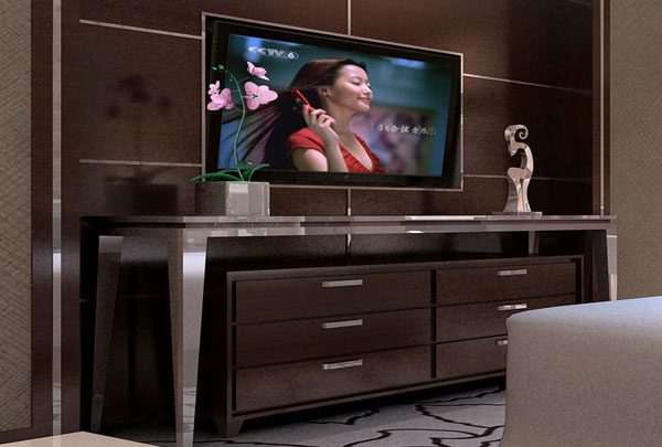 博海彩色不锈钢板应用—不锈钢电视柜